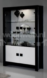 Pisa Vitrinekast Black White